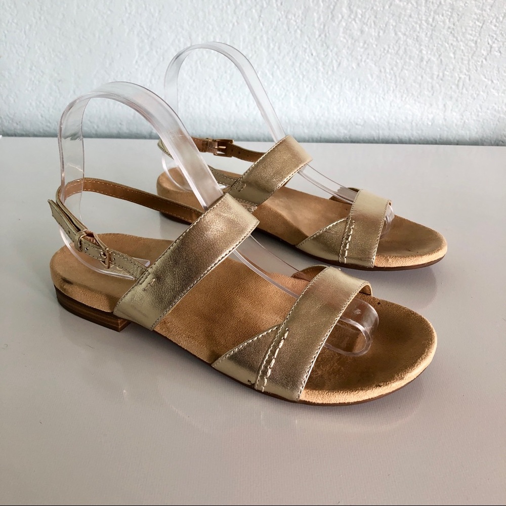 Vionic Havana Sandals in Gold Women’s Size 7 Strappy Comfort Shoes